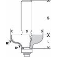 BOSCH Fréza na tvorbu hran G, 8 mm, R1 4,8 mm, D 31,8 mm, L 12,4 mm, G 54 mm 2608628357