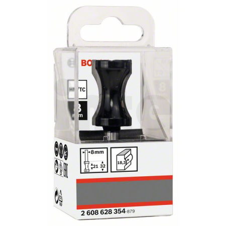 BOSCH Fréza na ploché zaoblení, 8 mm, R1 18,3 mm, D 20,6 mm, L 32 mm, G 63,5 mm 2608628354