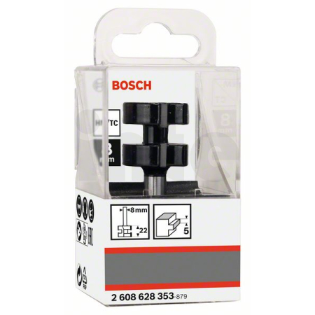 BOSCH Fréza pero-drážka, 8 mm, D1 25 mm, L 5 mm, G 58 mm 2608628353