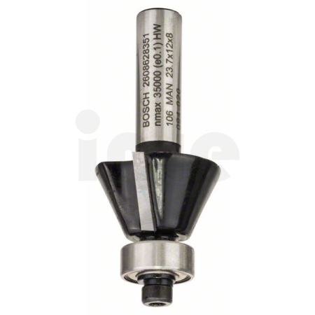 BOSCH Fazetovací zarovnávací fréza, 8 mm, D1 23,7 mm, B 5,5 mm, L 12 mm, G 54 mm, 25° 2608628351
