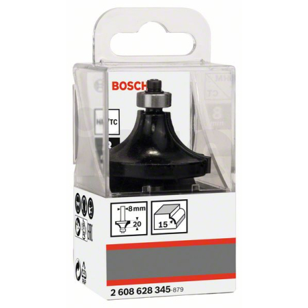 BOSCH Zaoblovací fréza, 8 mm, R1 15 mm, L 22 mm, G 66 mm 2608628345