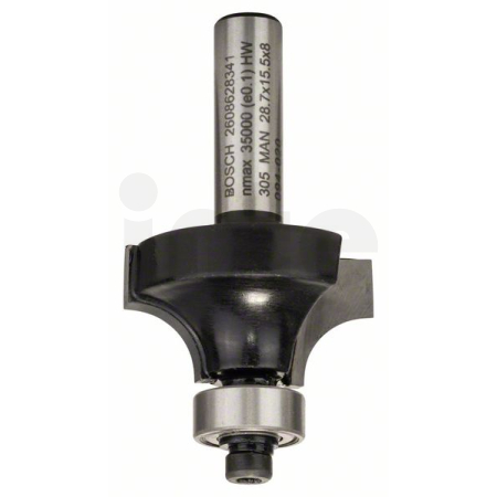 BOSCH Zaoblovací fréza, 8 mm, R1 8 mm, L 15,2 mm, G 53 mm 2608628341