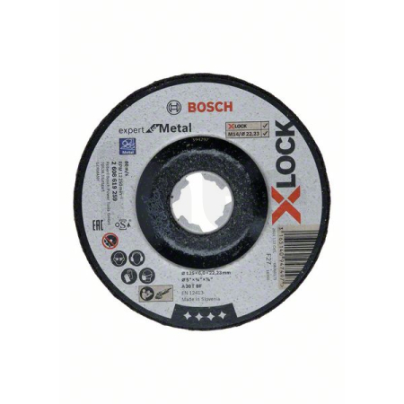 BOSCH Broušení s přesazeným středem Expert for Metal systému X-LOCK, 125×6×22,23 2608619259