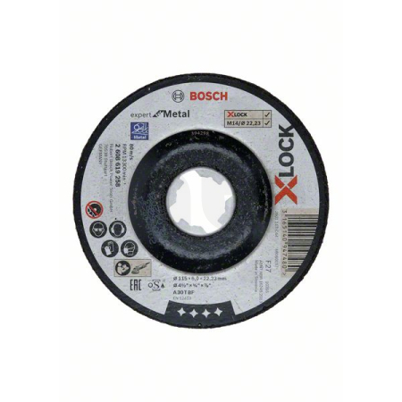 BOSCH Broušení s přesazeným středem Expert for Metal systému X-LOCK, 115×6×22,23 2608619258