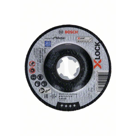 BOSCH Řezání s přesazeným středem Expert for Metal systému X-LOCK, 115×2,5×22,23 2608619256