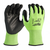 MILWAUKEE Hi-Vis Cut Level 3 Gloves Povrstvené rukavice s vys. viditelností a třídou ochr proti proříznutí 3/C - vel. M - 144 ks