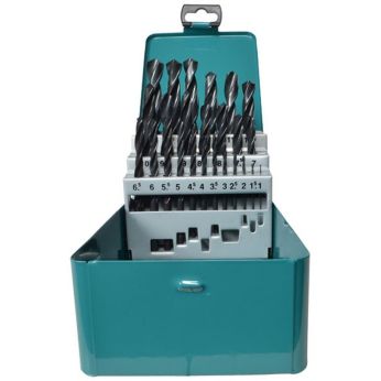 Makita - sada vrtáků s válcovou stopkou do kovu HSS-R 25 ks v kovové krabičce D-54097