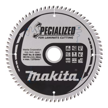 Makita - kotouč pilový lamino SPECIALIZED 216x2.5x30mm 72Z = old B-29474 B-33853