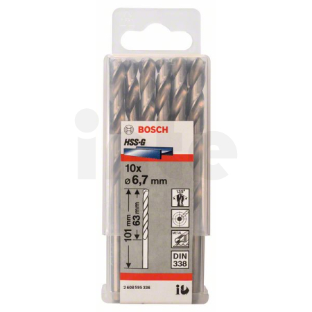 BOSCH Vrtáky do kovu HSS-G, DIN 338, 10 ks 2608595336