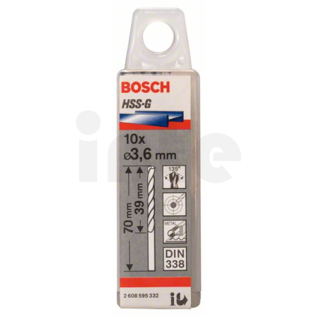 BOSCH Vrtáky do kovu HSS-G, DIN 338, 10 ks 2608595332