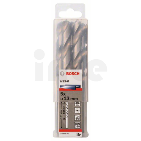 BOSCH Vrtáky do kovu HSS-G, DIN 338, 5 ks 2608595083