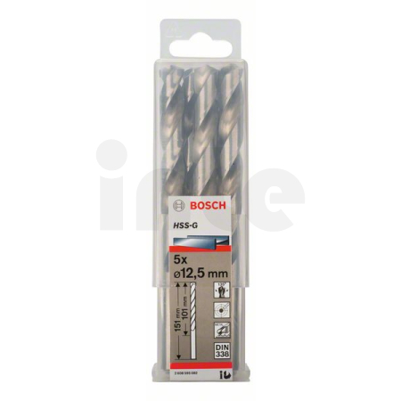 BOSCH Vrtáky do kovu HSS-G, DIN 338, 5 ks 2608595082