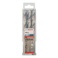 BOSCH Vrtáky do kovu HSS-G, DIN 338, 5 ks 2608595082