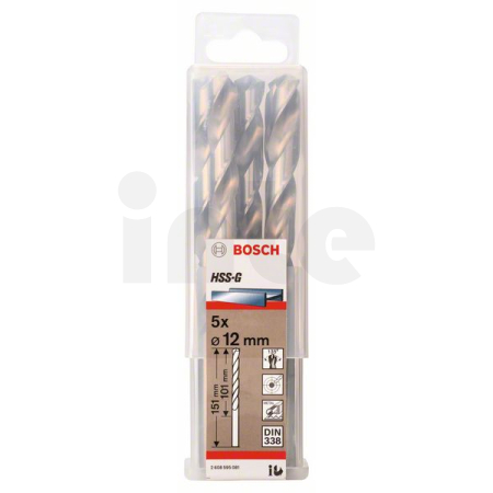 BOSCH Vrtáky do kovu HSS-G, DIN 338, 5 ks 2608595081
