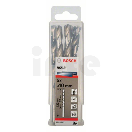 BOSCH Vrtáky do kovu HSS-G, DIN 338, 5 ks 2608595077