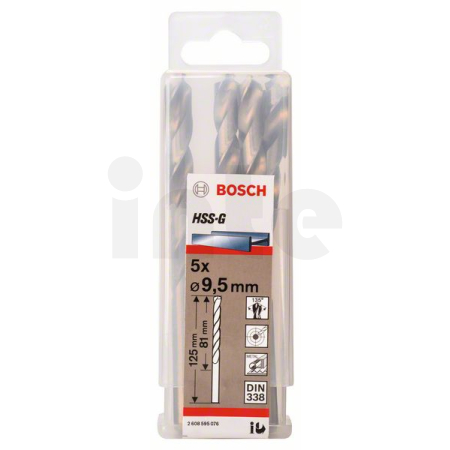 BOSCH Vrtáky do kovu HSS-G, DIN 338, 5 ks 2608595076