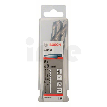 BOSCH Vrtáky do kovu HSS-G, DIN 338, 5 ks 2608595075