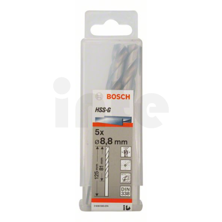 BOSCH Vrtáky do kovu HSS-G, DIN 338, 5 ks 2608595074