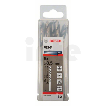 BOSCH Vrtáky do kovu HSS-G, DIN 338, 5 ks 2608595073