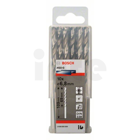 BOSCH Vrtáky do kovu HSS-G, DIN 338, 10 ks 2608595069