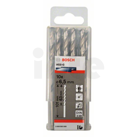 BOSCH Vrtáky do kovu HSS-G, DIN 338, 10 ks 2608595068