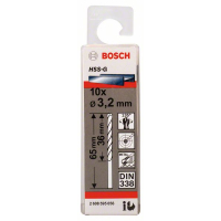 BOSCH Vrtáky do kovu HSS-G, DIN 338, 10 ks 2608595056
