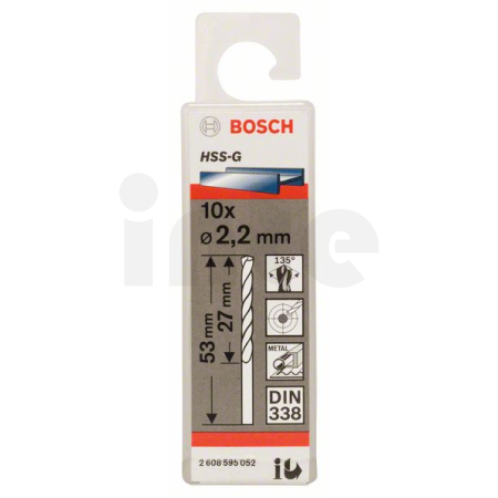 BOSCH Vrtáky do kovu HSS-G, DIN 338, 10 ks 2608595052
