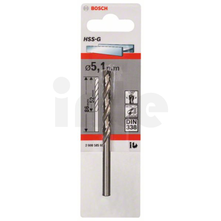 BOSCH Vrtáky do kovu HSS-G, DIN 338 2608585923