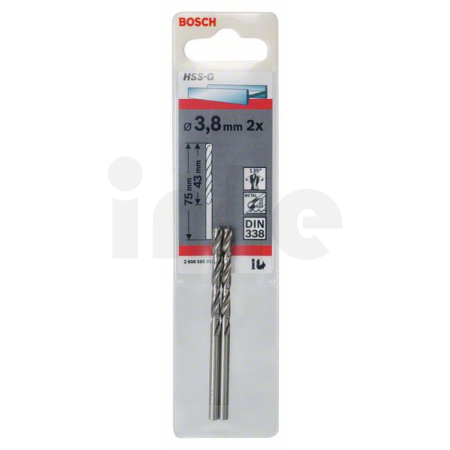 BOSCH Vrtáky do kovu HSS-G, DIN 338, 2 ks 2608585915