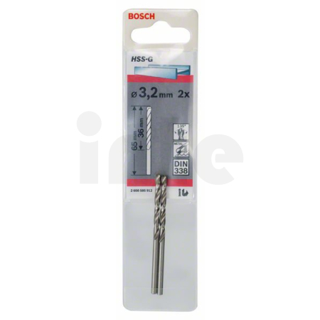 BOSCH Vrtáky do kovu HSS-G, DIN 338, 2 ks 2608585912