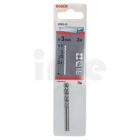 BOSCH Vrtáky do kovu HSS-G, DIN 338, 2 ks 2608585911
