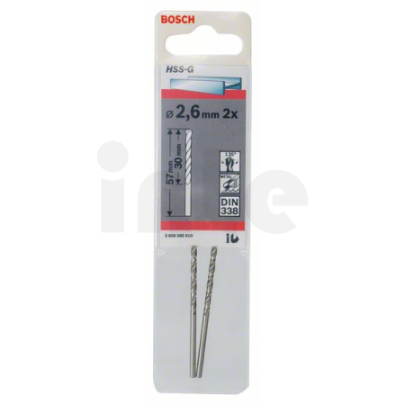 BOSCH Vrtáky do kovu HSS-G, DIN 338, 2 ks 2608585910