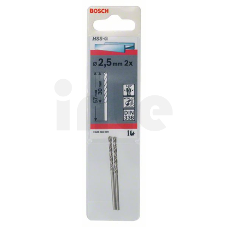 BOSCH Vrtáky do kovu HSS-G, DIN 338, 2 ks 2608585909