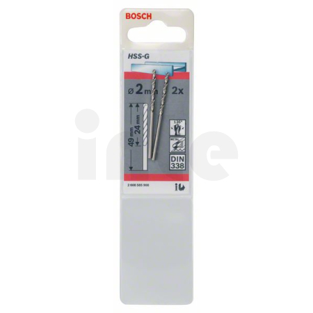 BOSCH Vrtáky do kovu HSS-G, DIN 338, 2 ks 2608585908