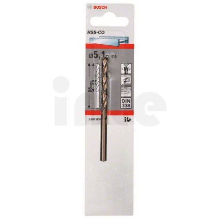 BOSCH Vrtáky do kovu HSS-Co, DIN 338 2608585852