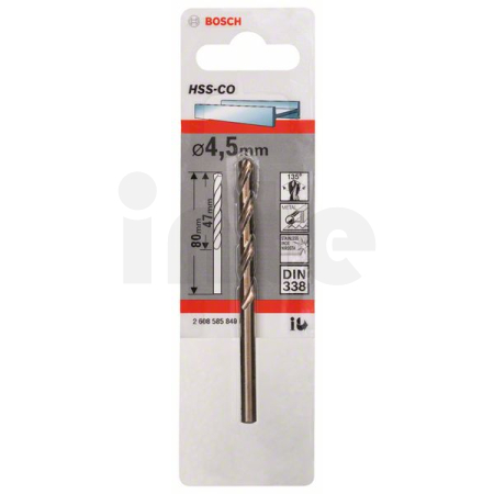 BOSCH Vrtáky do kovu HSS-Co, DIN 338 2608585849
