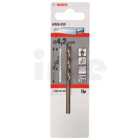BOSCH Vrtáky do kovu HSS-Co, DIN 338 2608585848