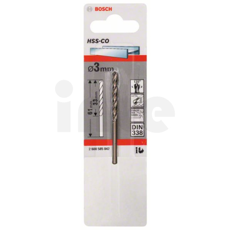 BOSCH Vrtáky do kovu HSS-Co, DIN 338 2608585842