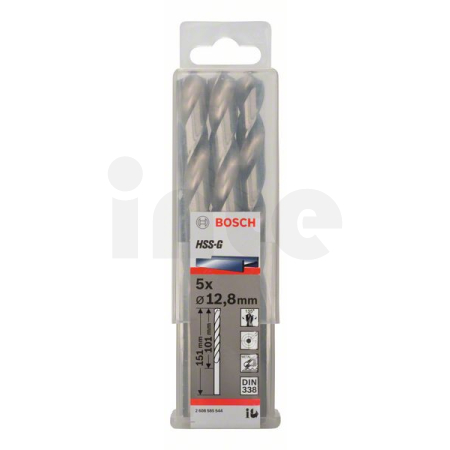 BOSCH Vrtáky do kovu HSS-G, DIN 338, 5 ks 2608585544