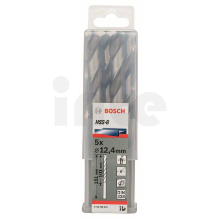BOSCH Vrtáky do kovu HSS-G, DIN 338, 5 ks 2608585541