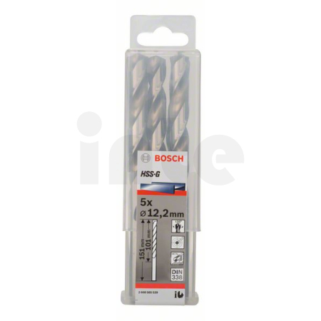 BOSCH Vrtáky do kovu HSS-G, DIN 338, 5 ks 2608585539