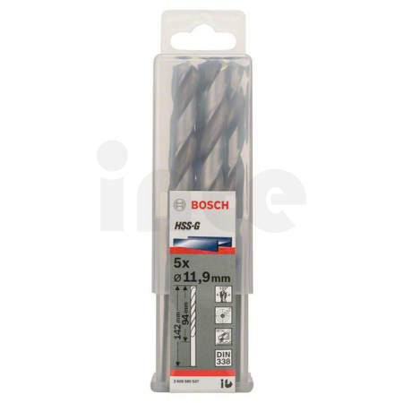 BOSCH Vrtáky do kovu HSS-G, DIN 338, 5 ks 2608585537