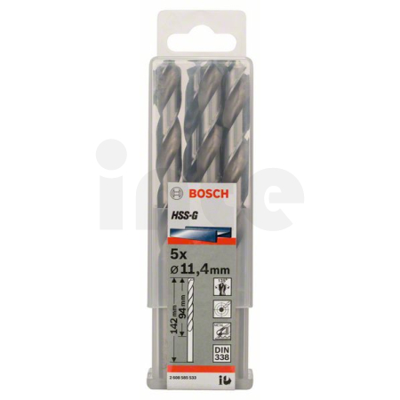 BOSCH Vrtáky do kovu HSS-G, DIN 338, 5 ks 2608585533