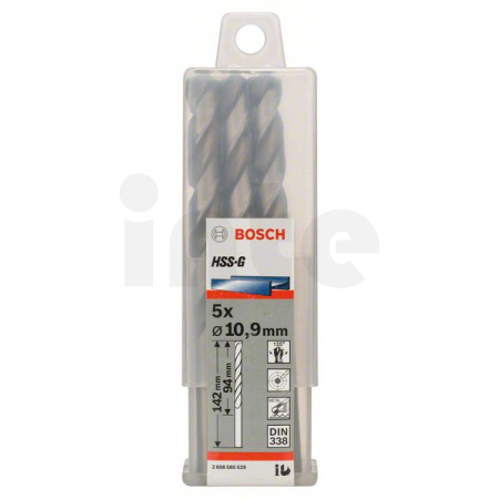 BOSCH Vrtáky do kovu HSS-G, DIN 338, 5 ks 2608585529