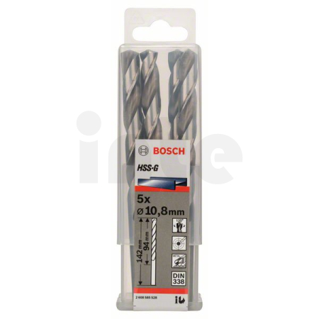 BOSCH Vrtáky do kovu HSS-G, DIN 338, 5 ks 2608585528