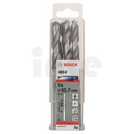 BOSCH Vrtáky do kovu HSS-G, DIN 338, 5 ks 2608585527