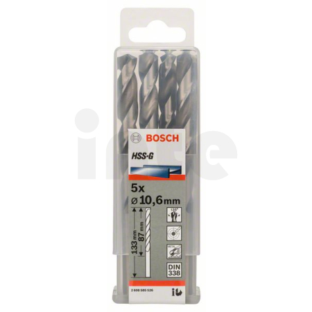 BOSCH Vrtáky do kovu HSS-G, DIN 338, 5 ks 2608585526