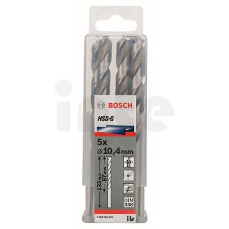 BOSCH Vrtáky do kovu HSS-G, DIN 338, 5 ks 2608585525