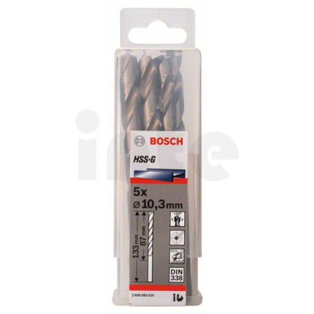 BOSCH Vrtáky do kovu HSS-G, DIN 338, 5 ks 2608585524