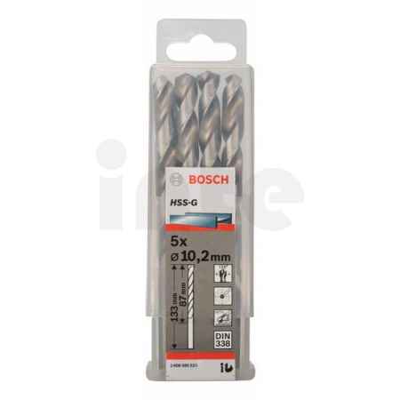 BOSCH Vrtáky do kovu HSS-G, DIN 338, 5 ks 2608585523